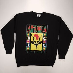 Vintage Lee Heavyweight Black Africa Sweatshirt Size XL Great Condition! Rare!